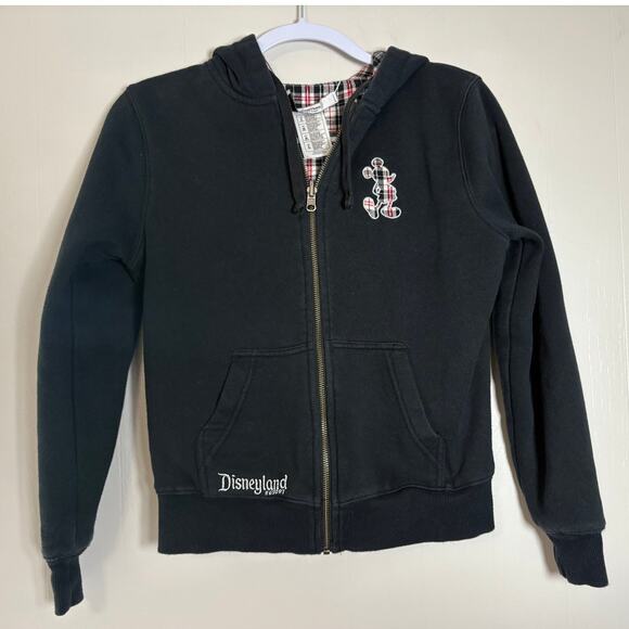 Disney Parks Disneyland Resort Small Reversible Plaid Mickey Zipper Hoodie - Picture 1 of 7